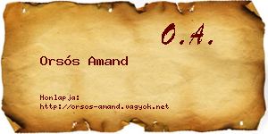 Orsós Amand névjegykártya