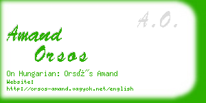amand orsos business card